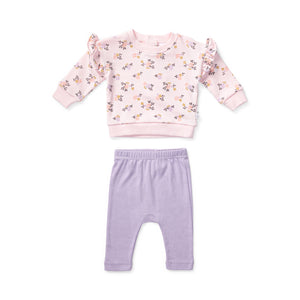 Floral Hearts Frill Jumper & Rib Legging Set