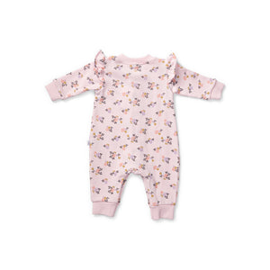 Floral Hearts Frill Sleeve Cosy All-In-One