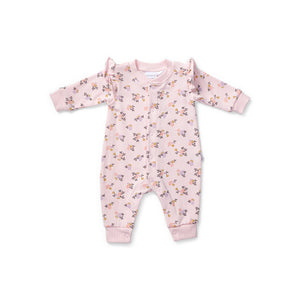 Floral Hearts Frill Sleeve Cosy All-In-One