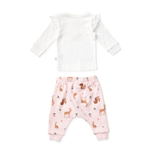 Meadows Frill top & Fleece Pant Set