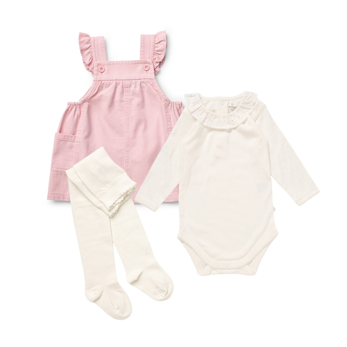 Girls Denim Frill Dress Bundle