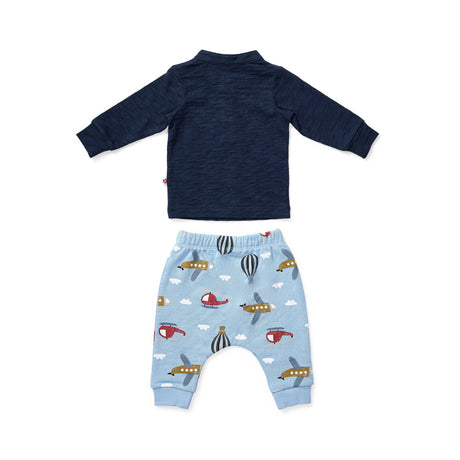Take Flight Henley Top & Fleece Pant Set