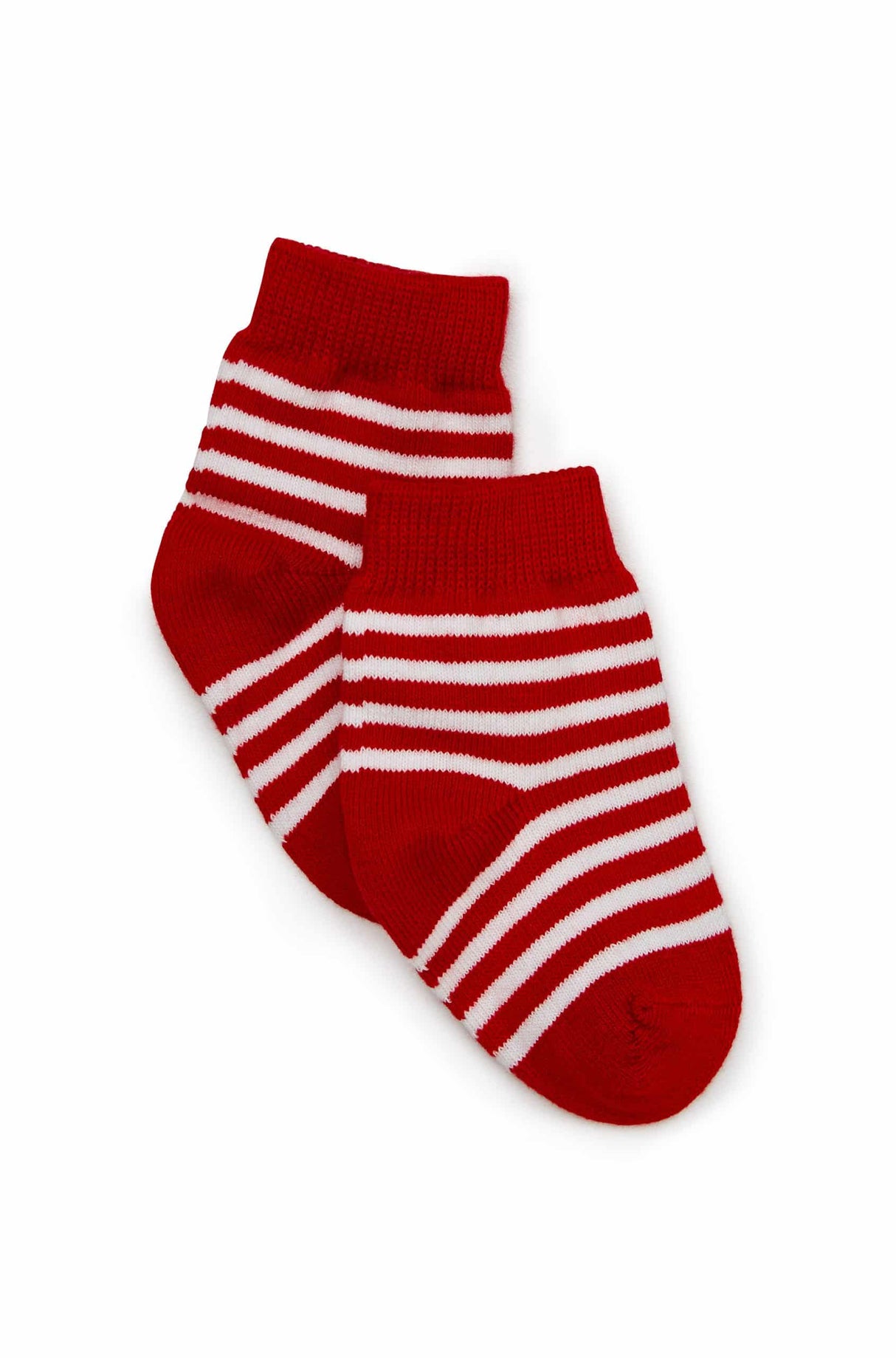 Red and White Stripe Knitted Socks 2 Pack