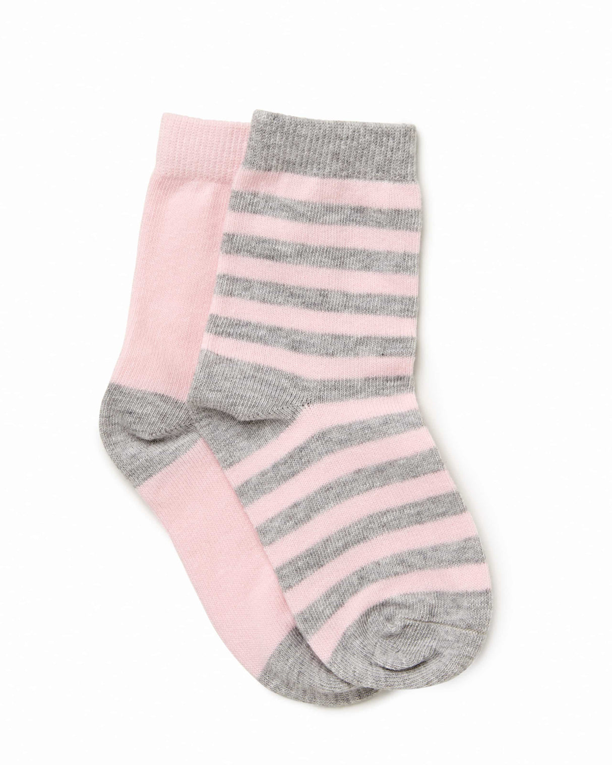 Pink and Grey Stripe Knitted Socks 2 Pack