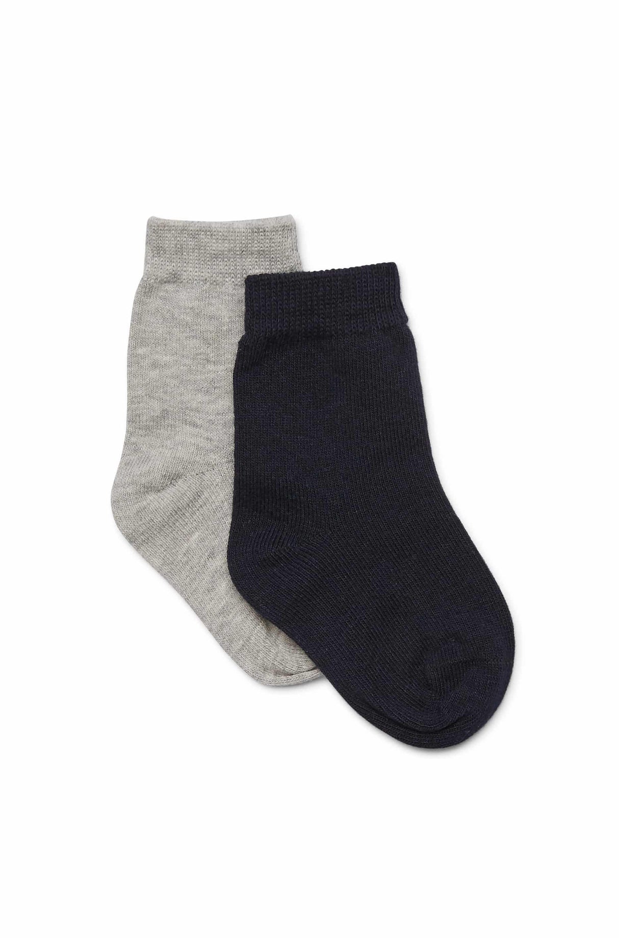 Navy and grey small baby socks