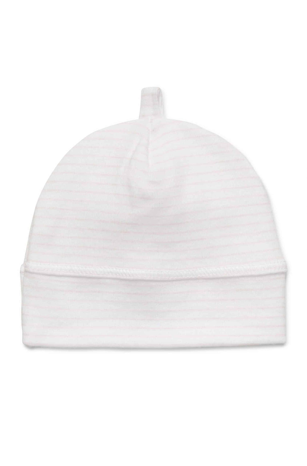 White beanie pink stripes