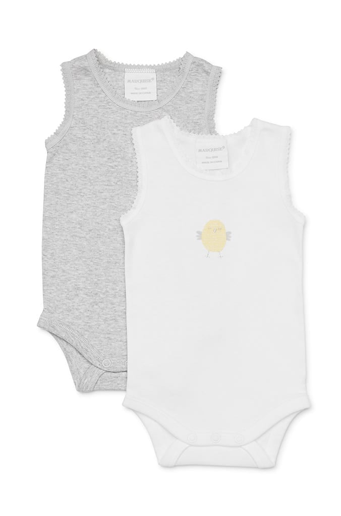Unisex Chick Bodysinglets 2 Pack Marquise