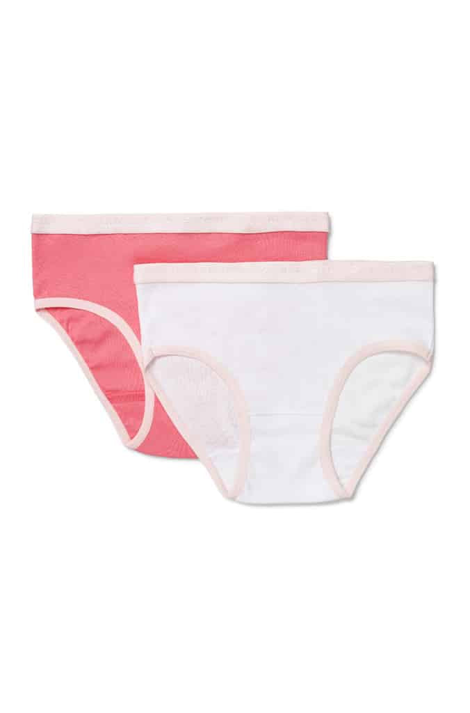 Girls Hot Pink & White Underwear 2 Pack