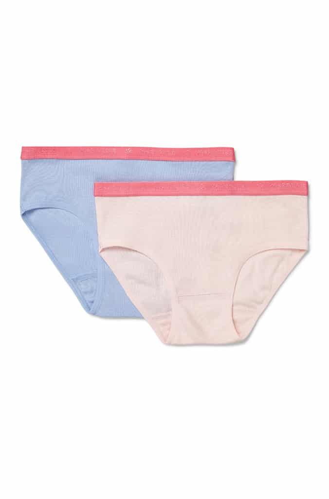 Girls Powder Blue & Pink Underwear 2 Pack
