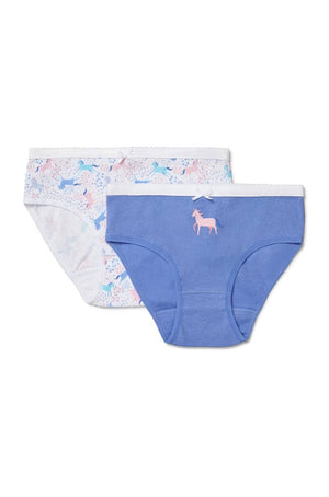 Girls Unicorn Blue Underwear 2 Pack