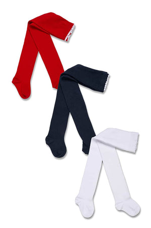 Red, Navy and White Tights 3 Pack