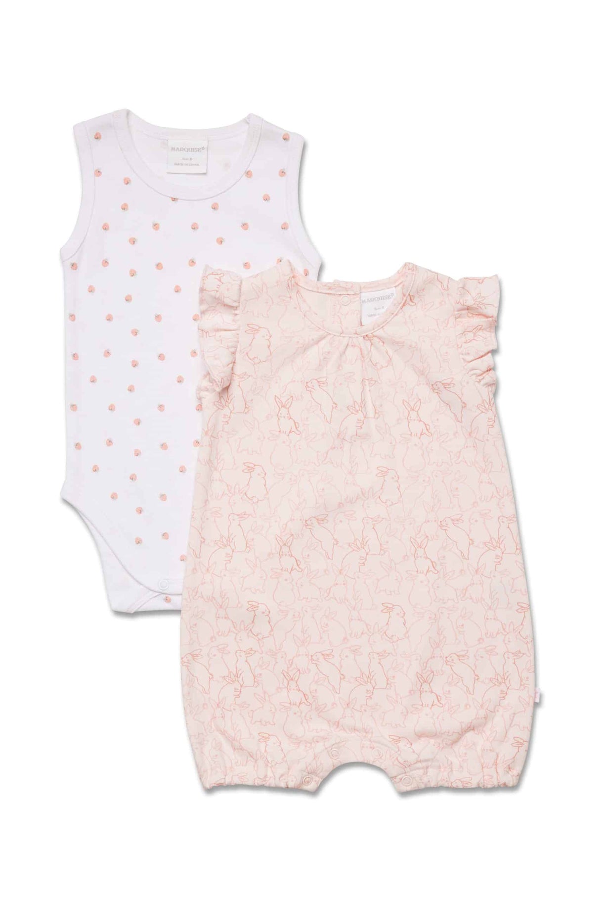 Marquise Bunny Romper and Strawberry Bodysuit 2 Pack
