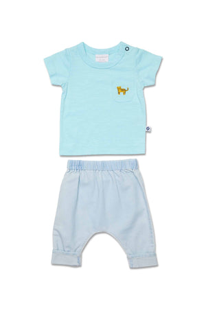 Marquise Tiger Tribe Blue Top and Pants Set