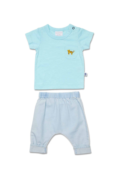 Marquise Tiger Tribe Blue Top and Pants Set