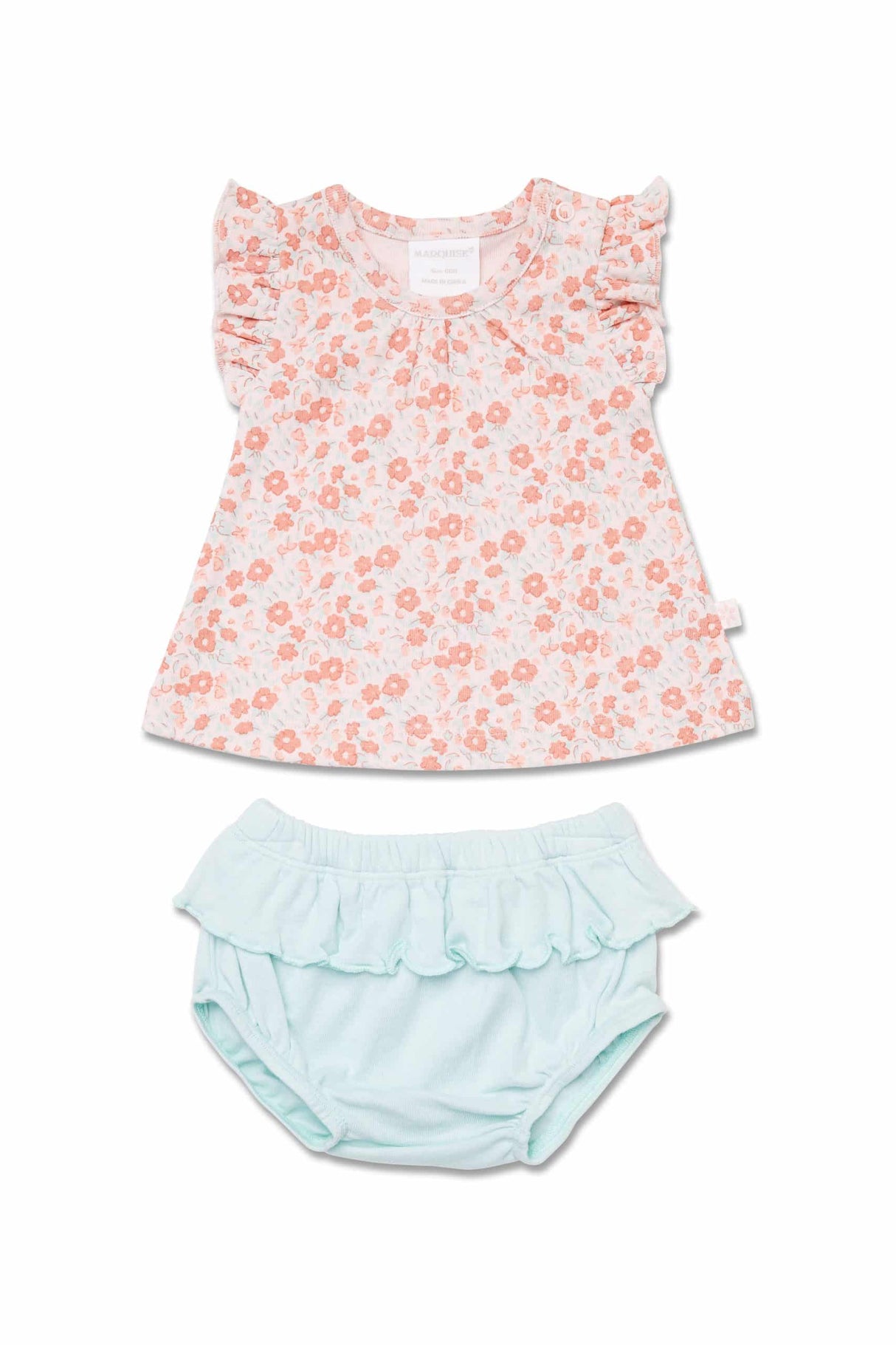 Marquise Floral Frill Top and Nappy Pant Set