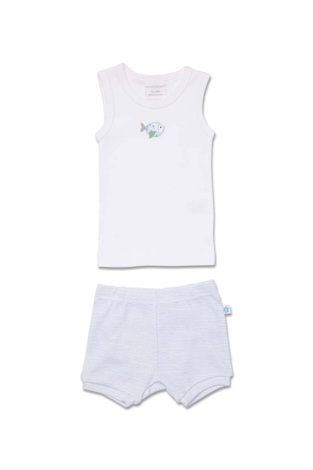Marquise Fish Singlet and Blue Short Set