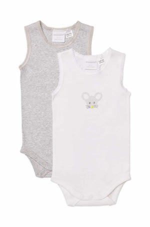 White and grey singlets