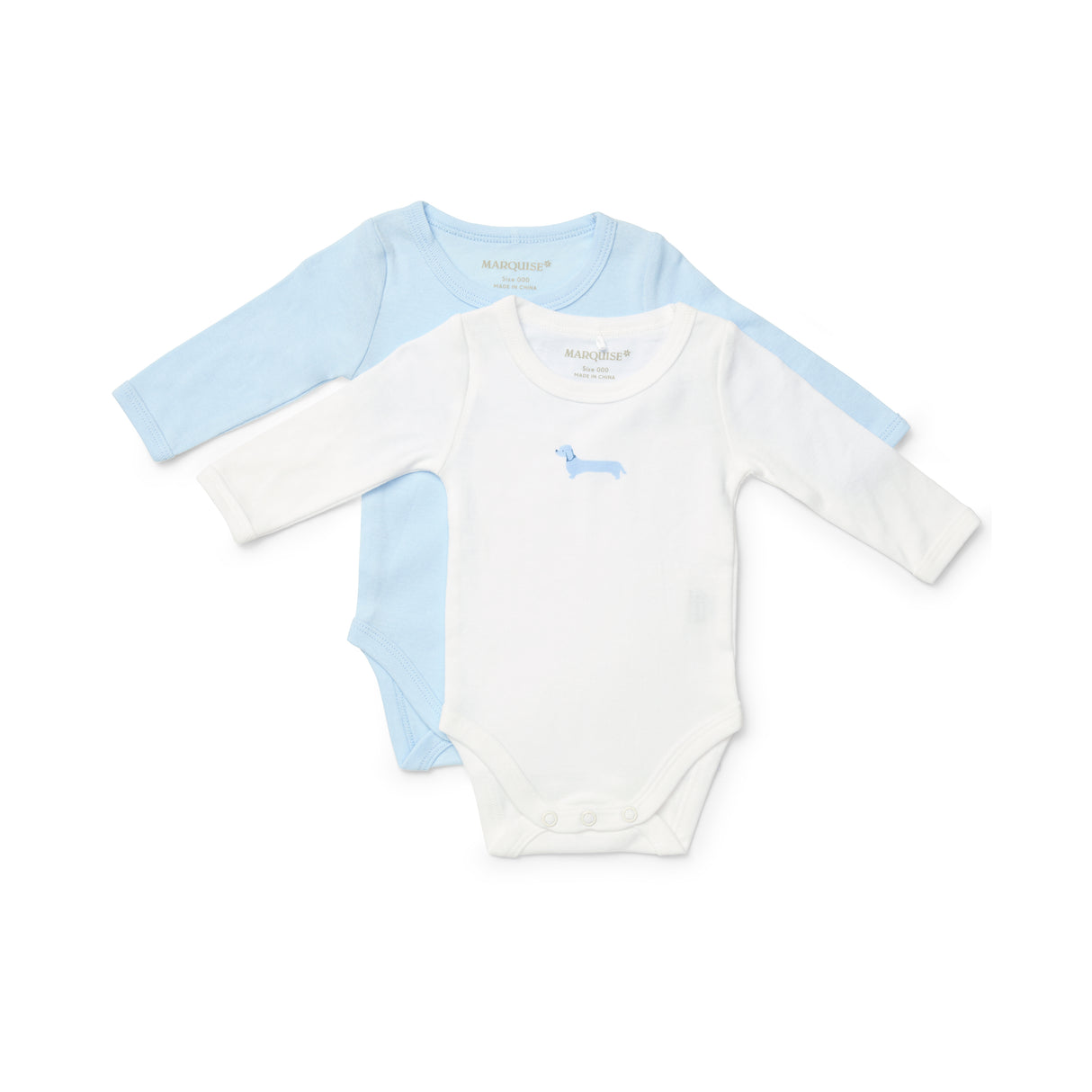Newborn Essentials Dog Blue & White Bodysuit 2 Pack