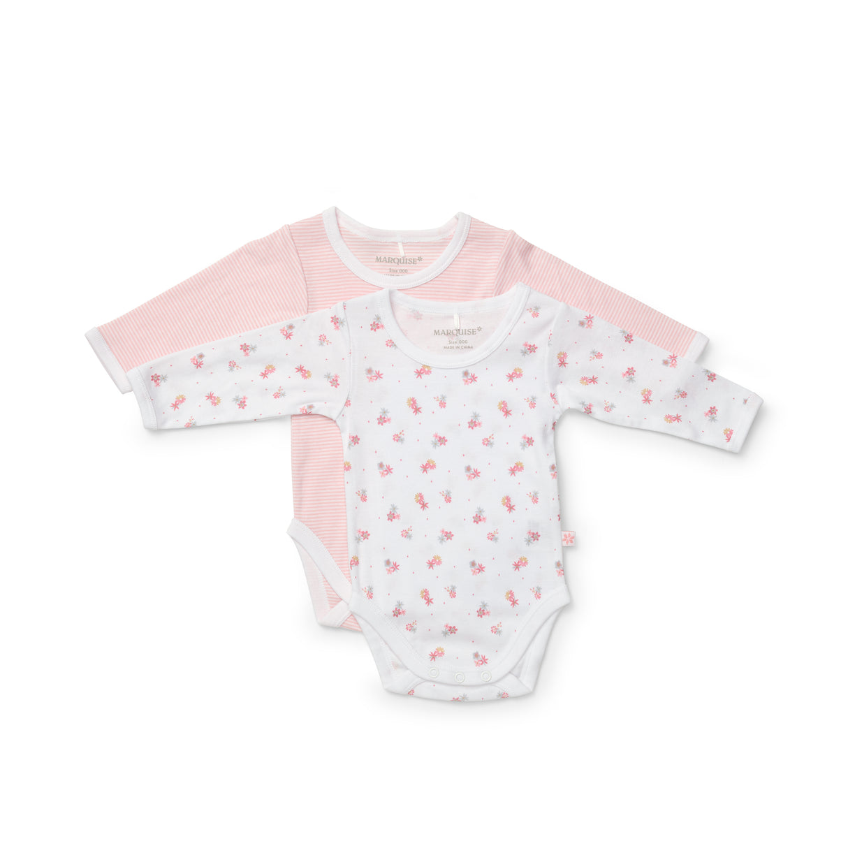 Newborn Essentials Floral & Stripes Bodysuit 2 Pack