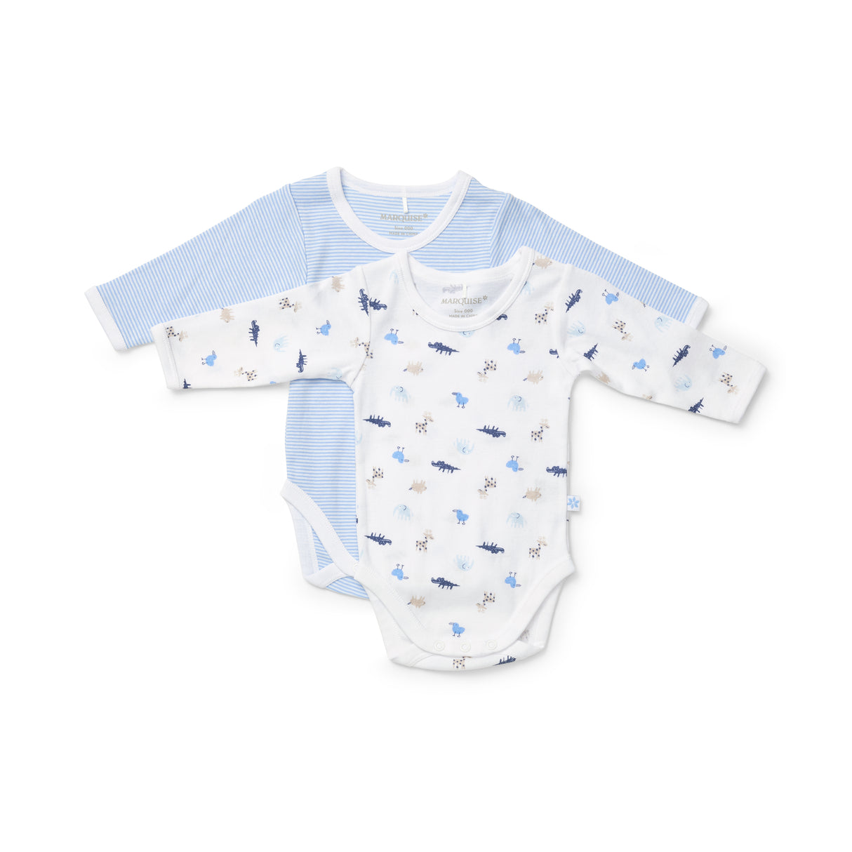 Newborn Essentials Animals & Stripes Bodysuit 2 Pack