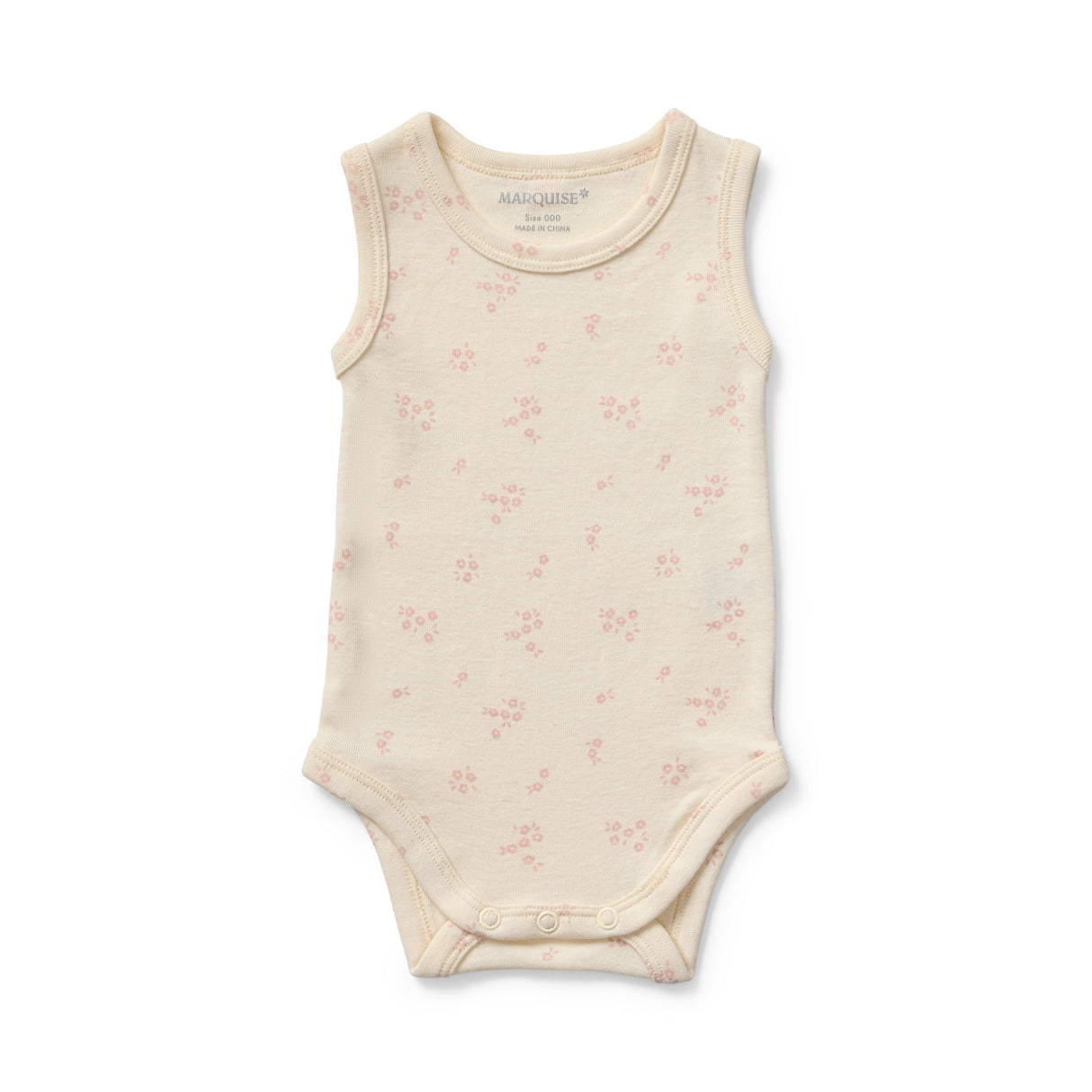 Baby Cotton Wool Floral Print Sleeveless Bodysuit