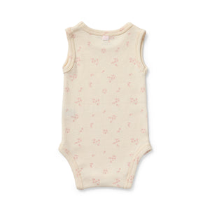 Baby Cotton Wool Floral Print Sleeveless Bodysuit
