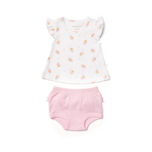 Vintage Floral Top & Frill Bloomer Set
