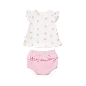 Vintage Floral Top & Frill Bloomer Set