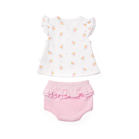 Vintage Floral Top & Frill Bloomer Set
