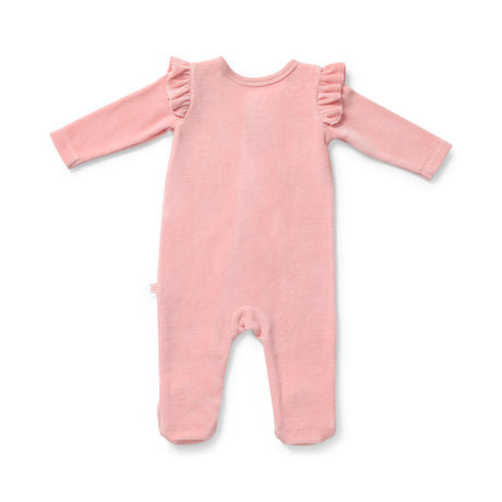 Frill & Ladybug Embroidery Velour Zipsuit