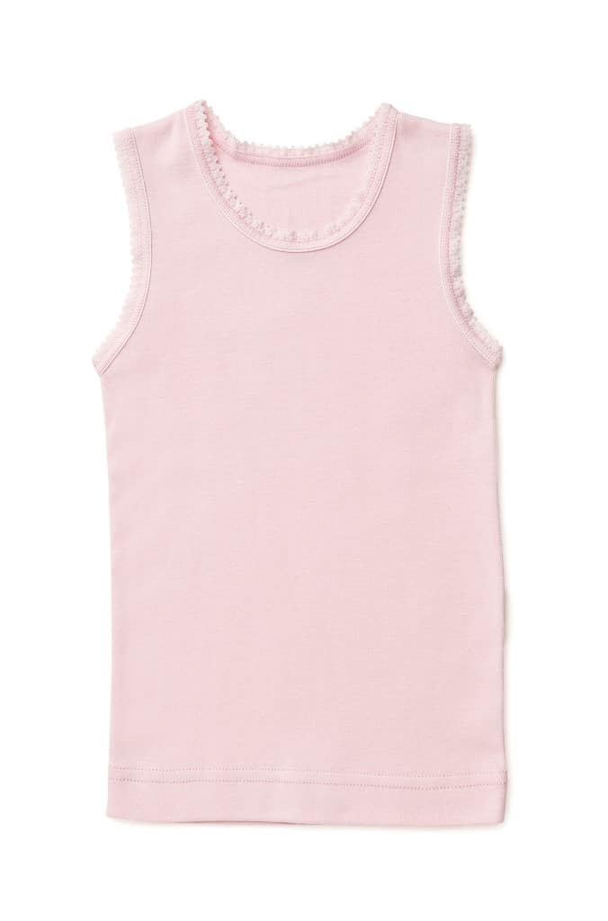 Baby Girl Singlet Lace Trim Pink