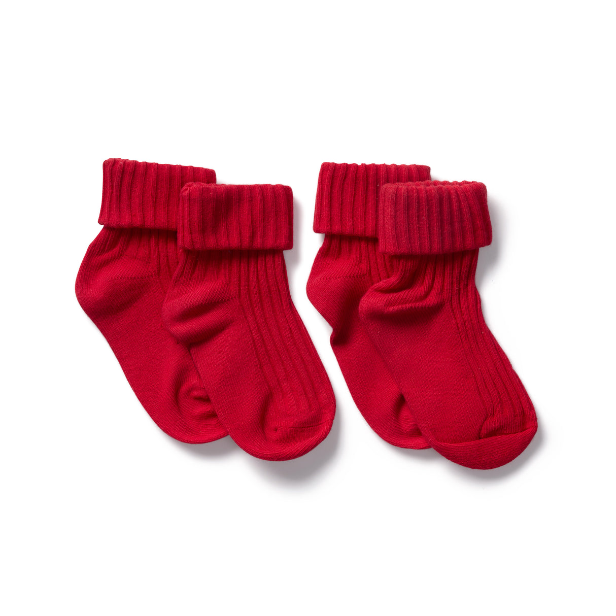 Red Rib Socks 2 Pairs