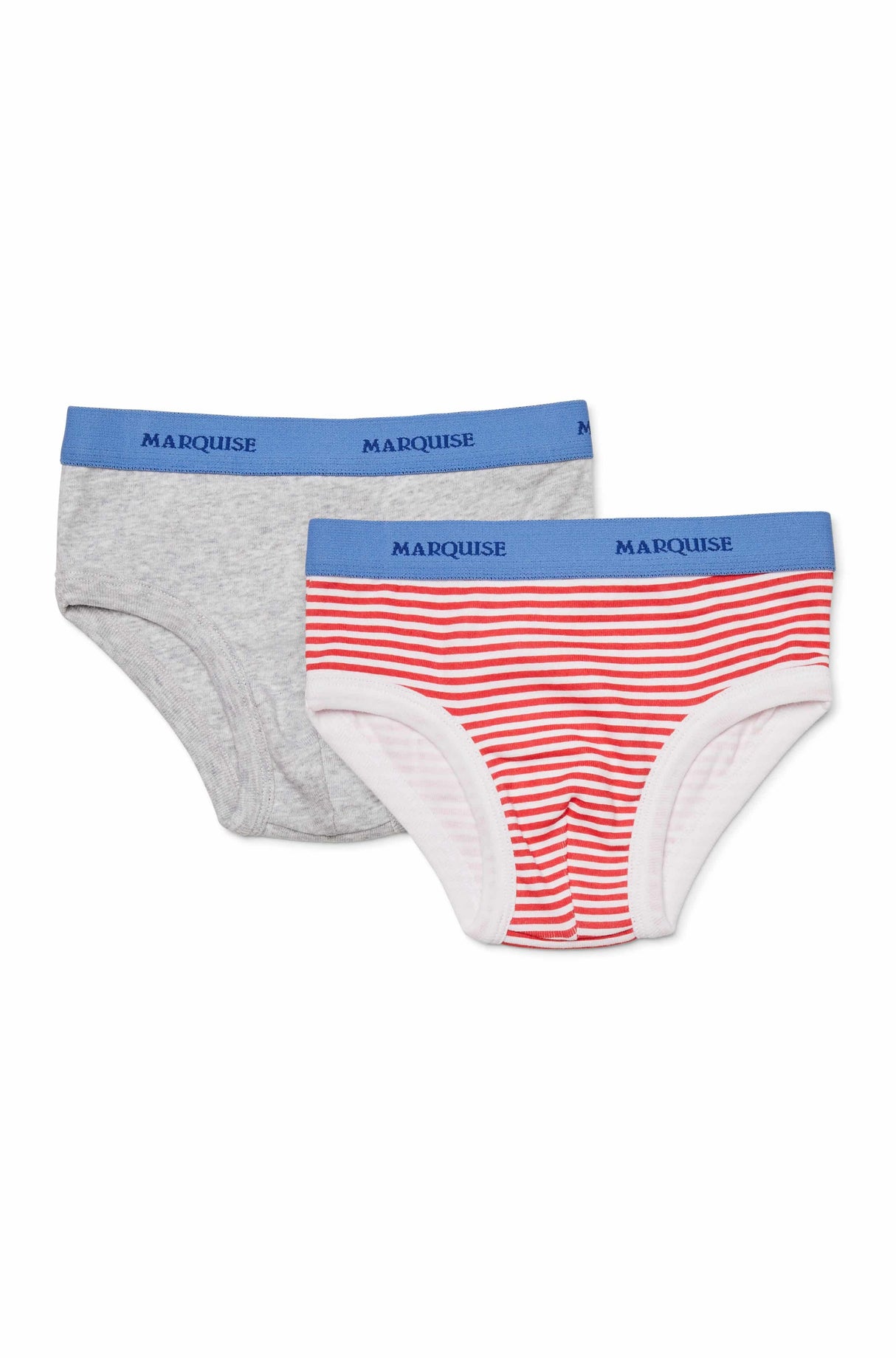 Boys Red Stripe & Grey Marle Underwear 2 Pack
