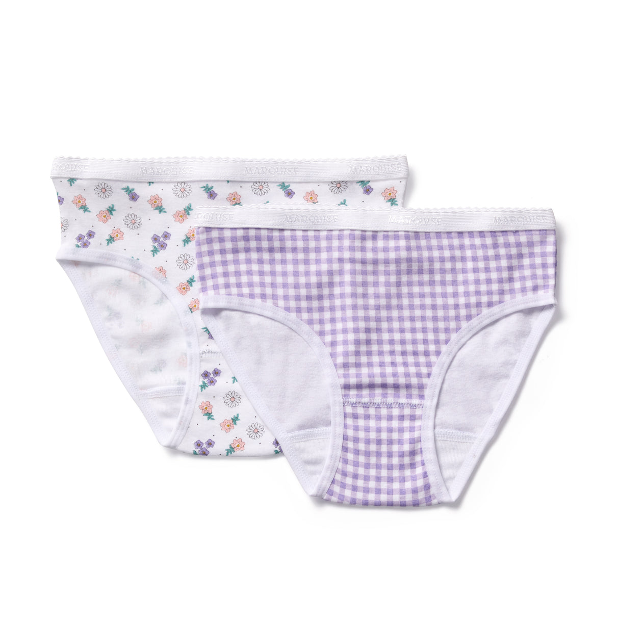 Girls Gingham Floral Underwear 2 Pack
