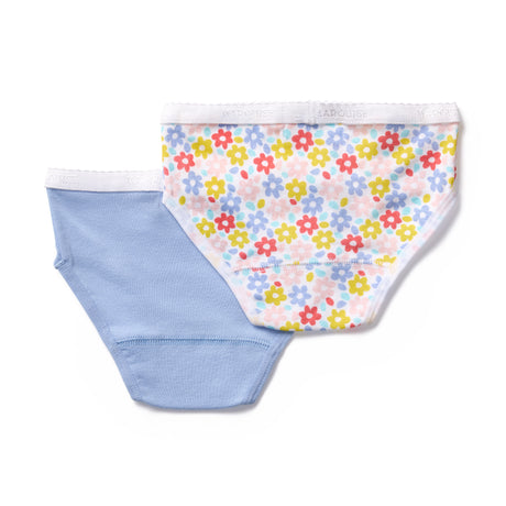 Girls Blue Floral Underwear 2 Pack