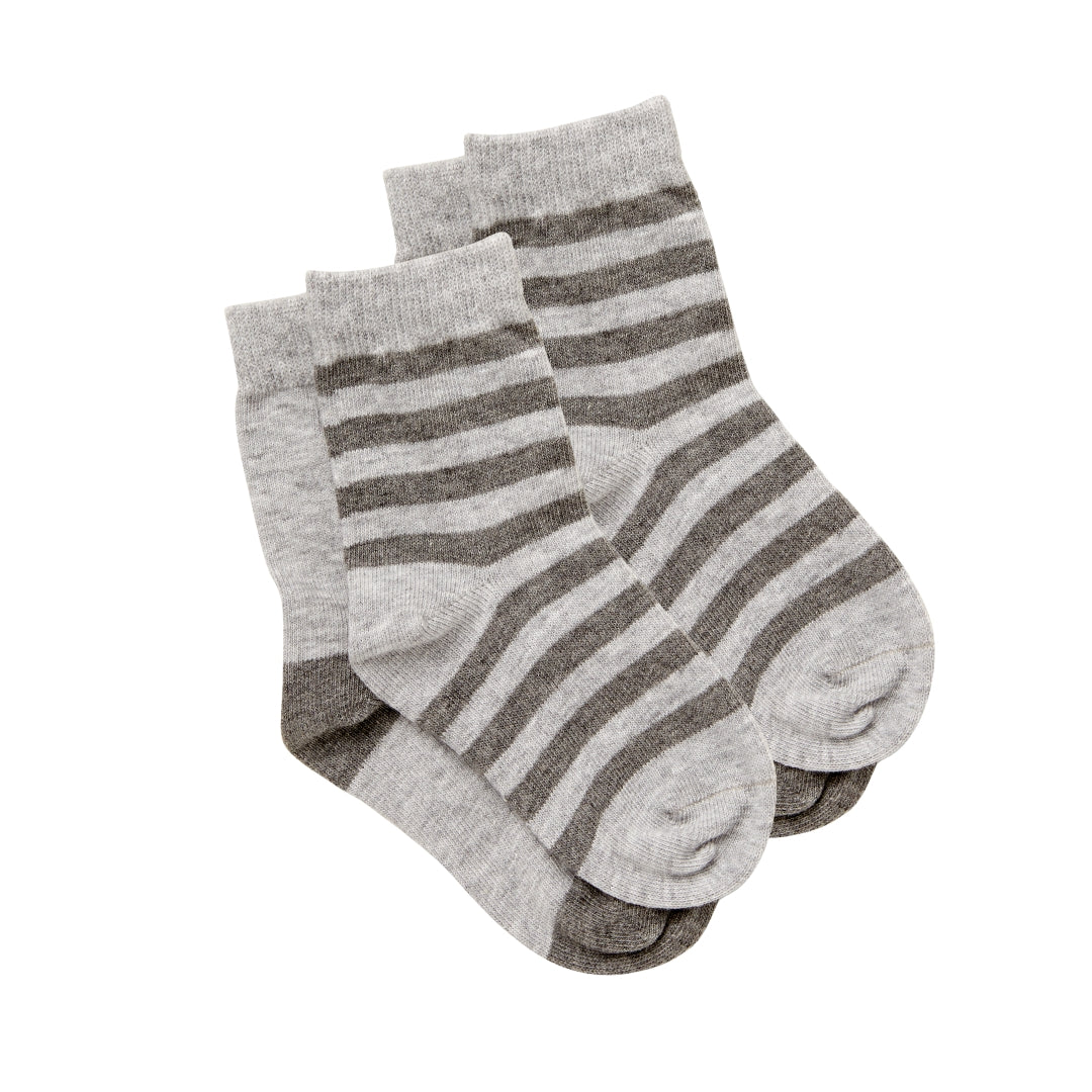 Grey Stripe Socks 2 Pairs