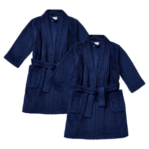 Navy Dressing Gown 2 Pack
