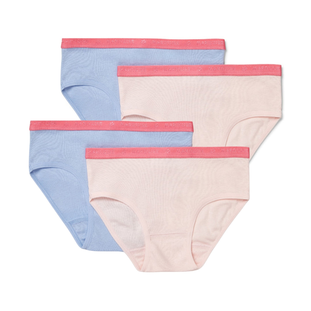 Girls Powder Blue & Pink Underwear 4 Pack