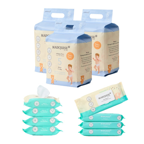 Marquise Hypoallergenic Nappies & Wipes Starter Bundle