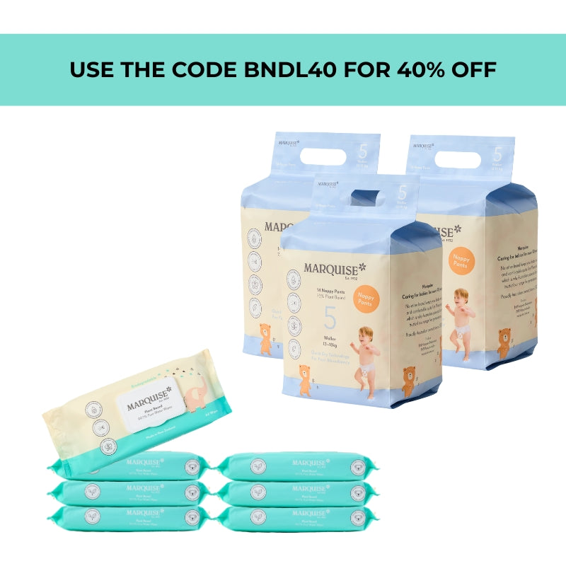 Marquise Hypoallergenic Nappy Pant & Wipes Starter Bundle