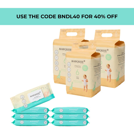 Marquise Hypoallergenic Nappies & Wipes Starter Bundle
