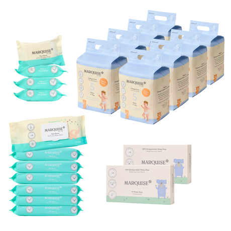 Marquise Nappies & Wipes 1 Month Supply Pack
