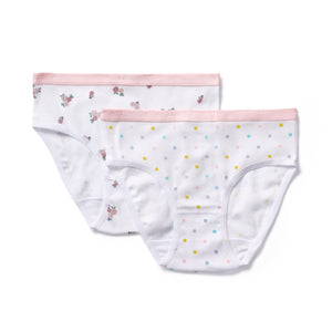 Girls Floral and Spots Underwear 2 Pack