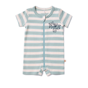 Endless Summer Striped Zip Romper