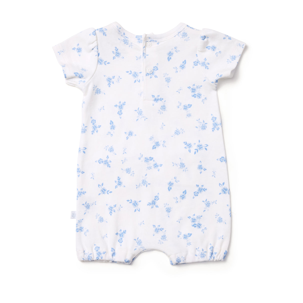 Seascape Floral Puff Sleeve Romper