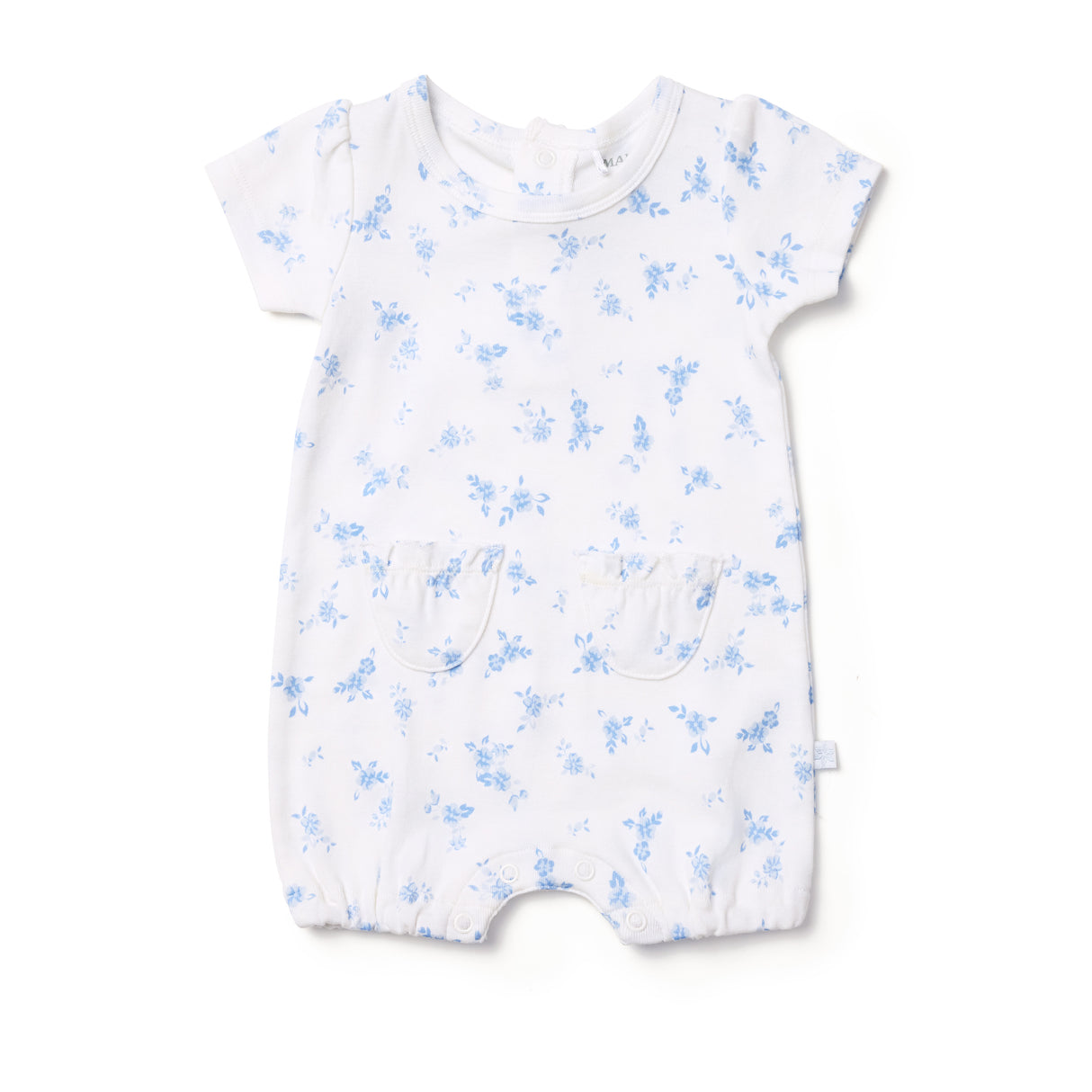 Seascape Floral Puff Sleeve Romper