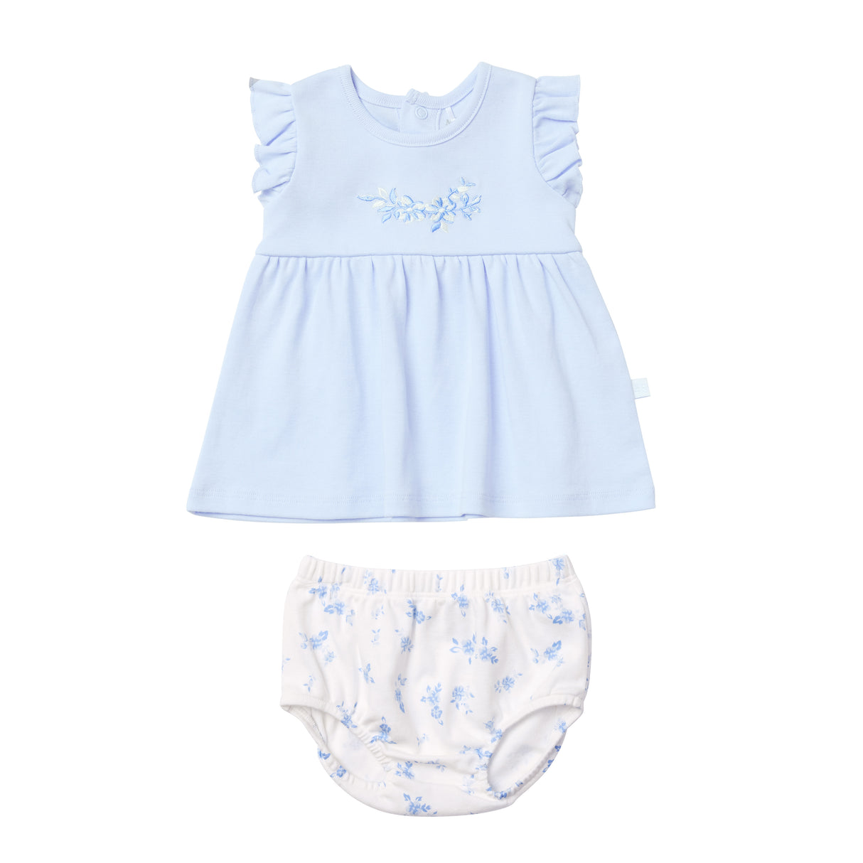 Seascape Floral Dress & Bloomer Set