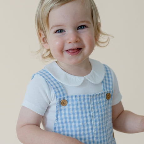 Sunday Funday Gingham Check Woven Overalls
