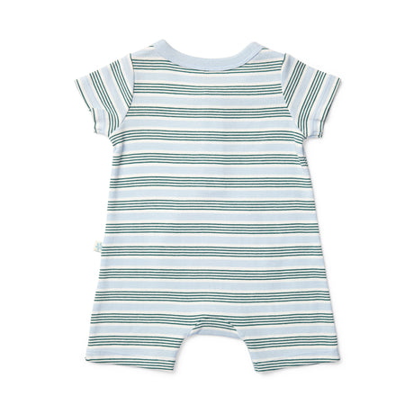 Bert's Backyard Striped Romper With Pocket