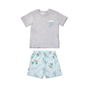 Surfs Up Grey Short Sleeve Pyjama Set